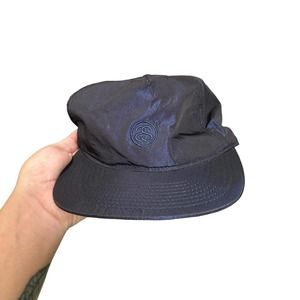 Stussy Metallic Blue FlatBill Panel Cap Adjsutable Strapback